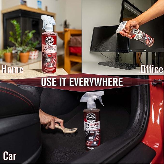 Chemical Guys Total Interior Cleaner & Protectant - Black Cherry, Car Cleaning Spray, Cleans and Protects Leather, Vinyl, Plastic, Rubber, and Glass, Safe for Trucks, SUVs, Jeeps, RVs & More - 16 oz - NeatNest