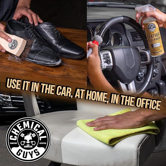 Chemical Guys SPI_208 Colorless and Odorless Leather Cleaner for Car Interiors, Furniture, Apparel, Boots, and More (Works on Natural, Synthetic, Pleather, Faux Leather and More), 128 fl oz (1 Gal) - NeatNest