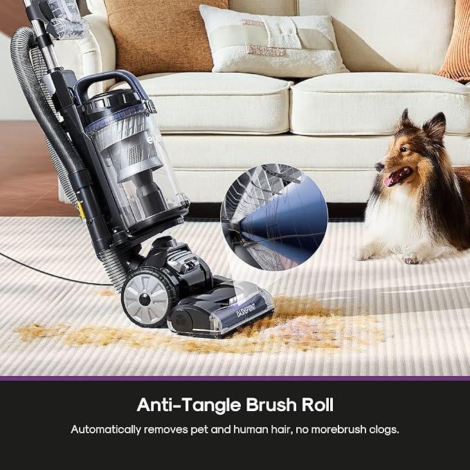 Eureka Upright Vacuum Cleaner for Carpet and Hard Floor,Powerful Vacuum with Dual Cyclone Suction,Swivel Steering,Anti-Tangle,Large Dust Cup,NEU612BL, Blue - NeatNest