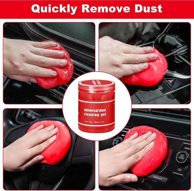 Viewsun Windshield Cleaner Tool, 17Pcs Red Car Interior Cleaning Kit, Car Detailing Kit Interior Cleaner, Car Detailing Brushes, Car Cleaning Gel, Inside Cleaning Supplies Accessories for Women Girls - NeatNest