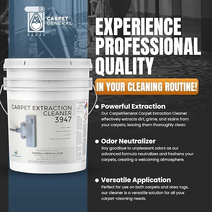 Carpet Extraction Cleaner - Water-Based Professional Deep Clean Carpet Cleaner Solution for Machine - Heavy Duty Stain Remover, Pet-Friendly, Ideal for Residential & Commercial Use - NeatNest