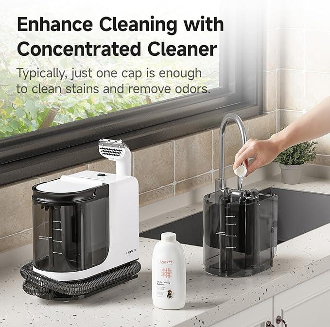 uwant Carpet Cleaner Machine 18Kpa Powerful Suction, Portable Carpet Cleaner for Pet Stains with Cleaning Tools&Solution Self-Cleaning Upholstery Cleaner for Car, Couch, Rug, Spot - NeatNest