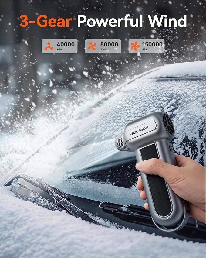 WOLFBOX MF100 Electric Air Duster-150000RPM Super Power Cordless Air Duster, Rechargeable Brushless Motor Durable Blower, 3-Gear Adjustable Dust Blower for Computer, Keyboard, Outdoor, House and Car - NeatNest