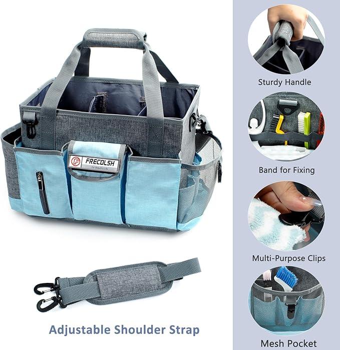 Large Cleaning Caddy for Cleaning Suppliers Organizer,15" Storage Organizer for House Clean Essential, Wearable Cleaing Bag, Storage Caddy for Housekeeping - NeatNest