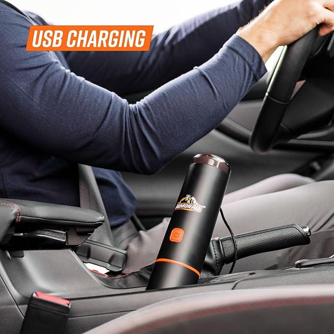 Armor All AA07V2 0901 Cordless Car Vacuum Handheld Mini Vacuum Cleaner for Car Interior Home, Orange - NeatNest