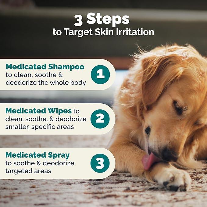 Vetnique Dermabliss Advanced Vet Strength Chlorhexidine for Dogs - Antibacterial Medicated Dog Shampoo - for Skin Infections & Irritation, Hot Spots & Redness Relief (Medicated Shampoo, 16oz) - NeatNest