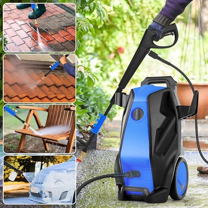 Pressure Cleaner, Heavy Duty Power Cleaner with Foam Cannon, 4 Nozzle Tips,33FT Hose and Soap Bottle for Home/Cars/Driveways/Patios/Decks/Fences - NeatNest