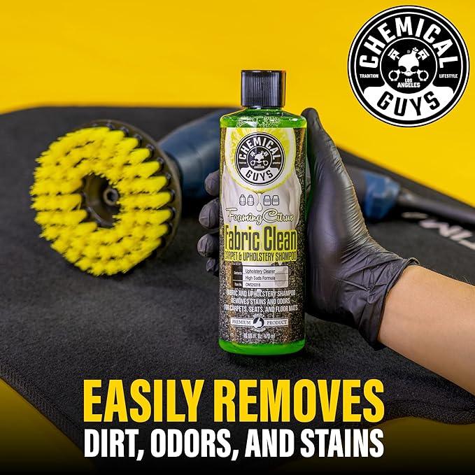 Chemical Guys CWS203 Foaming Citrus Fabric Clean Carpet & Upholstery Cleaner (Car Carpets, Seats & Floor Mats), Safe for Cars, Home, Office, & More, 128 fl oz (1 Gallon), Citrus Scent - NeatNest