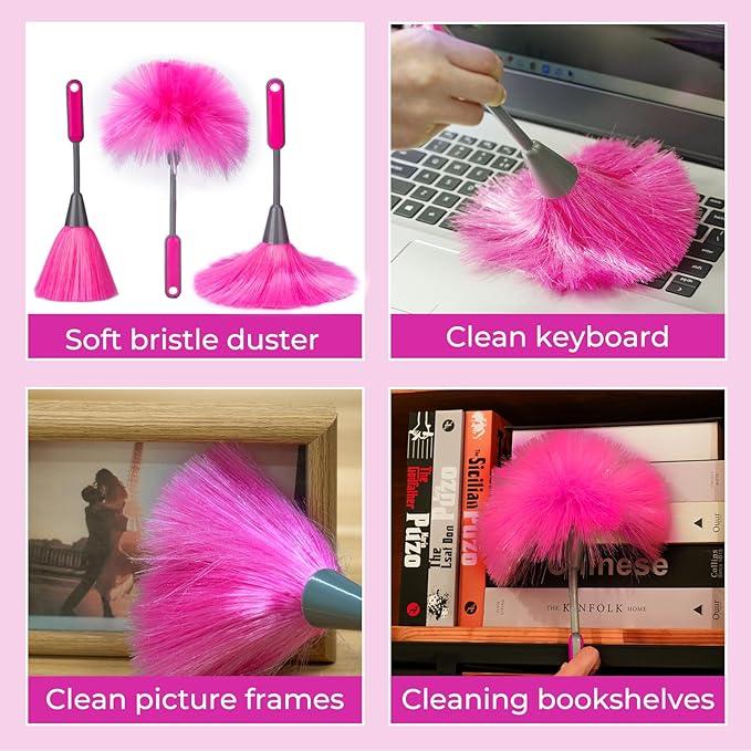 Ceiling Fan Cleaner Duster with 60 inch Extension Pole, Dusters for Cleaning High Ceiling Fan Blades, Dusters Kit with Storage Bag, Cleaning Tools for Families (13pcs) - NeatNest