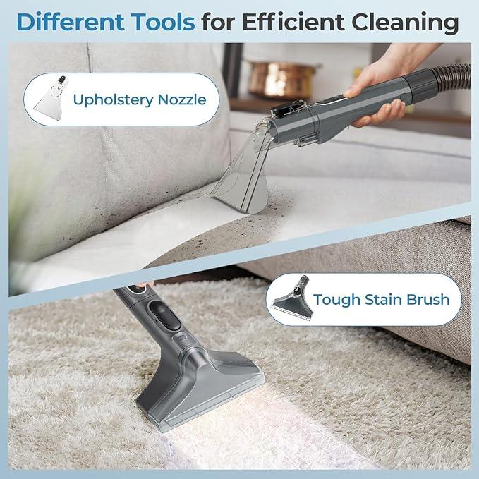 ARLIME Carpet Cleaner Machine, 600W Deep Pet Stain Remover with Water Spray, 15Kpa Powerful Suction, Dual Water Tank, Portable Upholstery Spot Cleaner for Couch, Car Seat, Mattress, Rug & Curtain - NeatNest