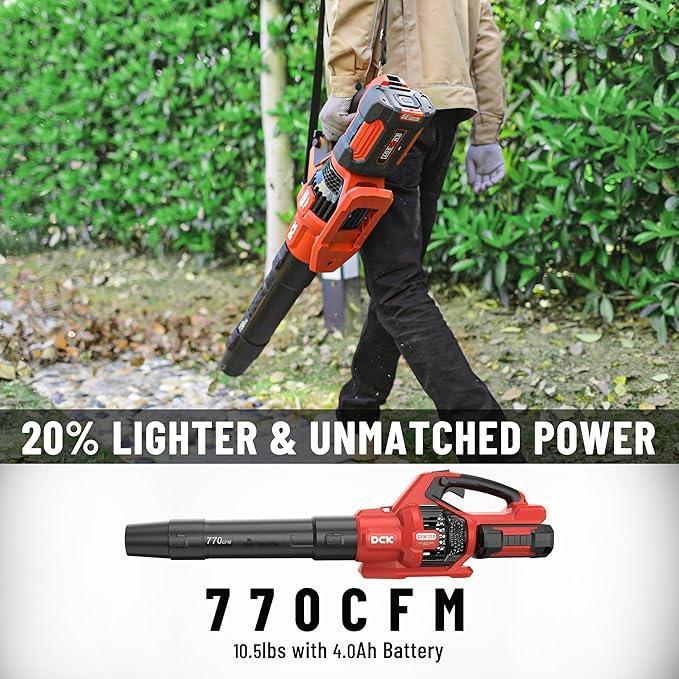 58V Cordless Leaf Blower, Power Variable-Speed, Brushless, 770 CFM, Electric Leaf Blower with 4Ah Battery and 5A Charger for Lawn Care, Yard, Outside(KDLB58211BDM) - NeatNest