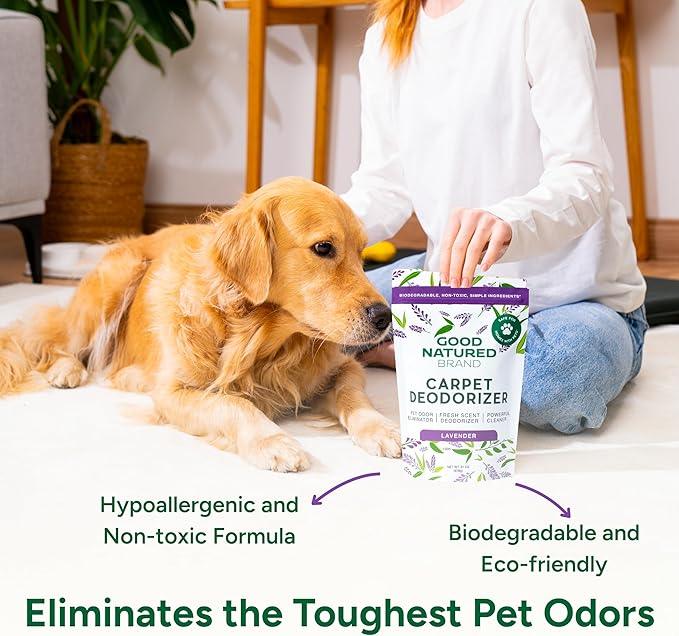 Good Natured Brand | Carpet Deodorizer & Freshener Powder | 31 oz Pet Odor Eliminator for Strong Odor & Pet Urine | Fresh Natural Lavender Scent | Safe for Homes with Pets - NeatNest