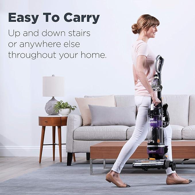 Eureka Powerful Lightweight Upright Vacuum Carpet and Floor, PowerSpeed NEU202 with Automatic Cord Rewind, Purple - NeatNest