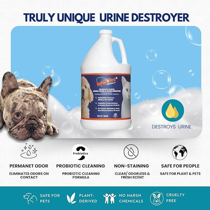 Whip-Pet Pet Odor Eliminator and Stain Remover - Enzymatic Cleaner for Dog Urine and Carpet Odor Eliminator - Pet Odor Remover - 128 fl oz / 3.78L - NeatNest