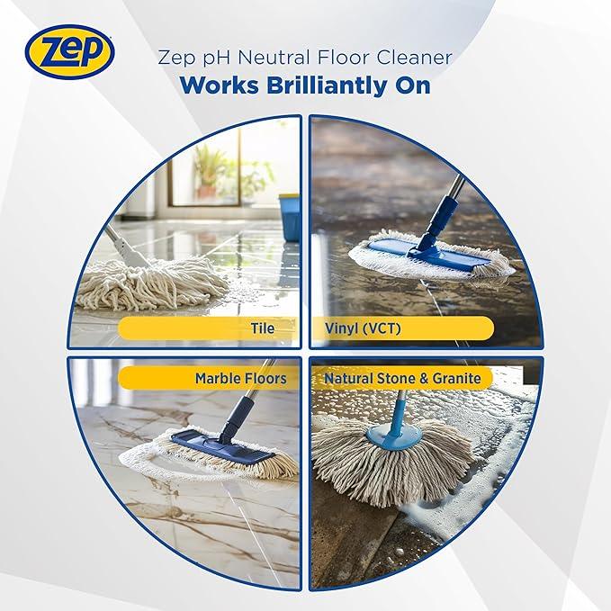 Zep Neutral PH Industrial Floor Cleaner - 1 Gallon - ZUNEUT128 - Concentrated Pro Trusted All-Purpose Floor Cleaner - NeatNest