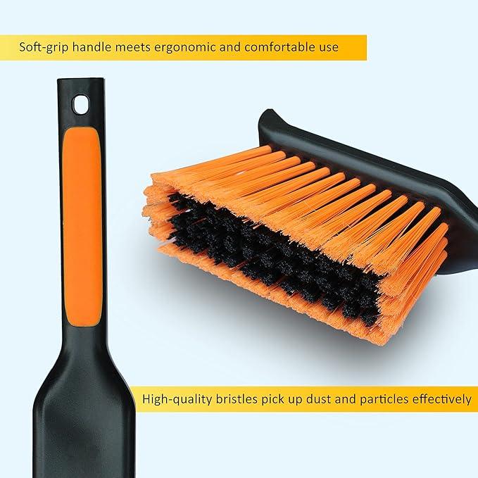 PHYEX 1-Pack 17" Heavy Duty Metal Dust Pan with Cleaning Brush Set - NeatNest