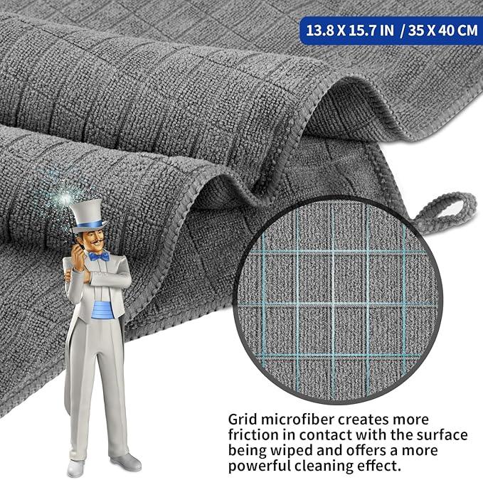 MR.SIGA Microfiber Cleaning Cloth, All-Purpose Cleaning Towels, Pack of 6, Size 13.8 x 15.7 in - NeatNest