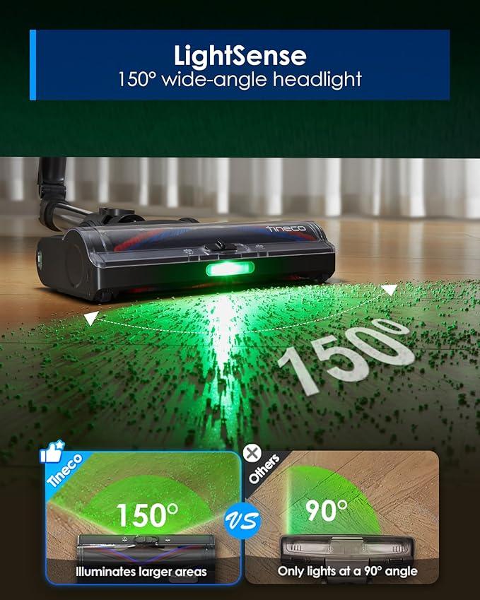 Tineco Pure ONE S70 Cordless Vacuum Cleaner, 200AW Powerful Suction, 3D Sense Pro Cleaning System, 6-Stage Filtration with 95min Runtime, Zero Tangle Brush with 180° Foldable Tube (Blue-Gray) - NeatNest