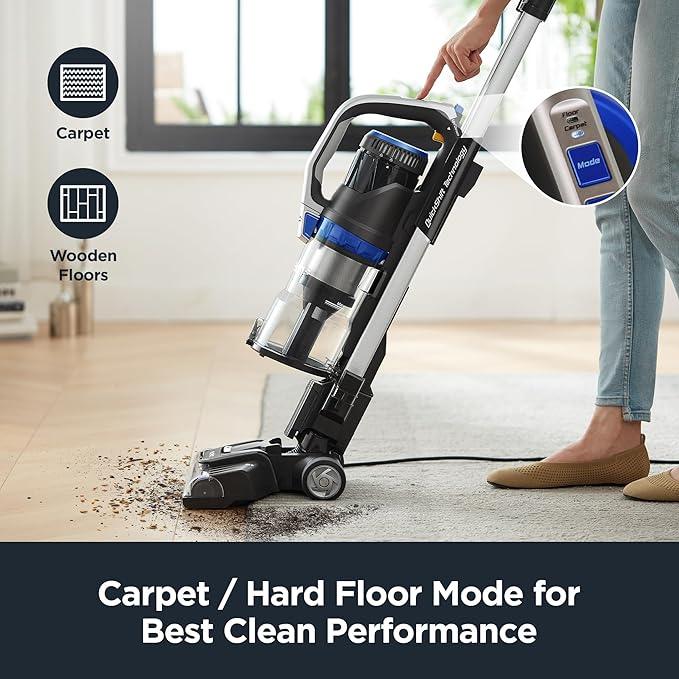 Eureka Pet Upright Vacuum Cleaner for Carpet and Hard Floor, Powerful Bagless Vacuum Cleaner for Home with HEPA Filter and Pet Tool, OmniVerse NEU801BL with QuickShift Technology, Blue - NeatNest