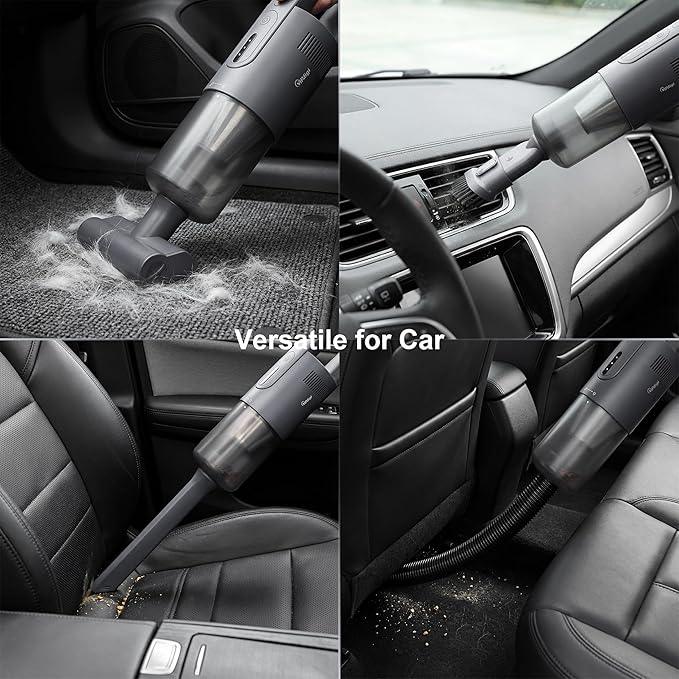 Handheld Vacuum Cordless, 5-in-1 Car Vacuum Portable Cordless 30 Mins Rapid Rechargeable Hand Vacuum Brushless Motor 19000Pa Strong Suction, Dust Busters for Car Home with 4 Nozzles, Gray - NeatNest