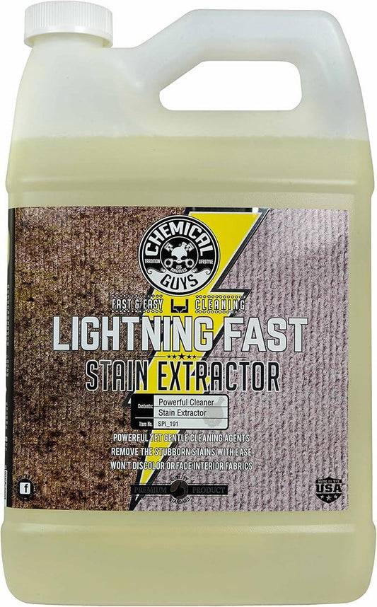 Chemical Guys Lightning Fast Carpet and Upholstery Stain Extractor - Carpet Cleaner, Safe for Fabric, Upholstery, Cars, Home, Office, Furniture, and More, Fresh Scent - 128 oz - NeatNest