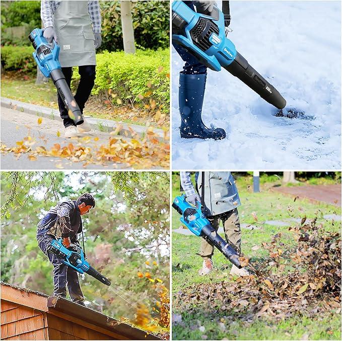 DongCheng 650 CFM Brushless Cordless Leaf Blower, 40V Battery Powered Blower, High-Efficiency Blower for Sidewalks, Driveways, Town Care, Blowing Leaves and Snow, Bare Tool Only - NeatNest