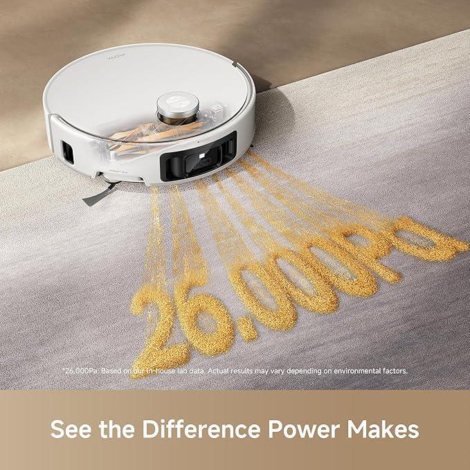 Mova Z60 Ultra Roller SA Robot Vacuum and Mop, 26,000Pa Suction, Warm Water Mopping & Extending Roller, All-in-One Hand-Free Station, Triple Anti-Tangle Mechanisms, Auto Carpet Shield, Voice Control - NeatNest