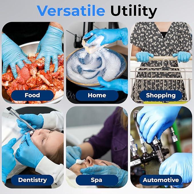 Serenelife Soft Industrial Gloves, Nitrile and Vinyl Gloves, Powder-Free, Textured Grip, Ideal for Cleaning, Food Service, Automotive, Household Work - NeatNest
