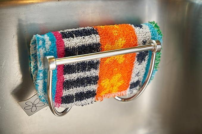 Skoy Cleaning Bundle - Cloth, Scrub, Gray Towel and Sink Holder – Environmentally Friendly, Kitchen & Household Use, Plastic-Free Packaging, Great Gift Idea! - NeatNest