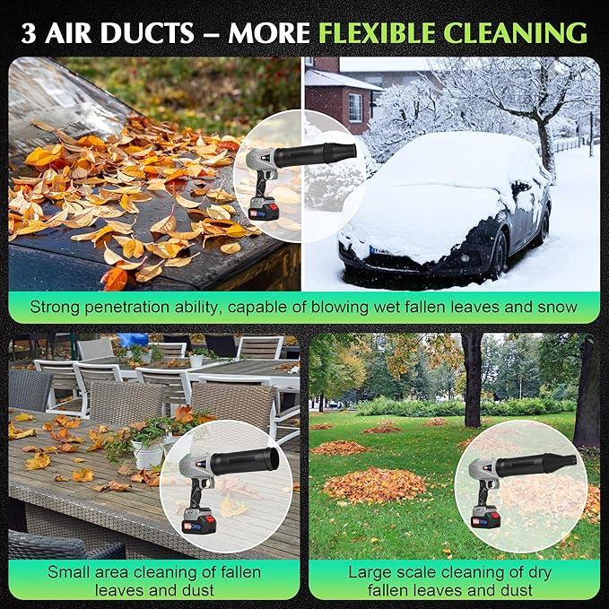 3 in 1 Cordless Leaf Blower Lightweight with Storage Box， 800,000 RPM Leaf Blower Cordless with 2 Battery and Charger,Easy Use Hand Held Blowers for Lawn Care, Dust,Gifts for Men - NeatNest