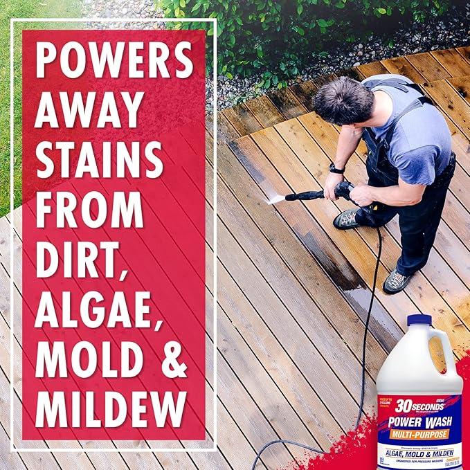 30 SECONDS Pressure Washer Concentrated Cleaner – Power Cleans Stains from Algae, Mold & Mildew, Dirt, Grime – Makes up to 20 Gallons - NeatNest