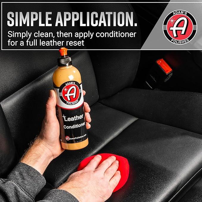 Adam's Polishes Leather Care Kit - Leather Cleaner & Conditioner Car Cleaning Supplies | UV Protection for Interior Accessories Steering Wheel Seat Dash Vinyl Shoe Polish Jacket - NeatNest