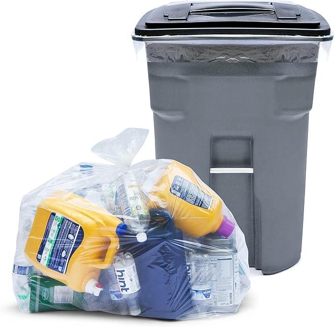 Veska 64-65 Gallon Clear Trash Bags, 120 Count Bulk Large Clear Trash Bags, Heavy Duty Garbage Bags, Large Garbage Bags and Trash Can Liners, 120 Bags on Roll - NeatNest