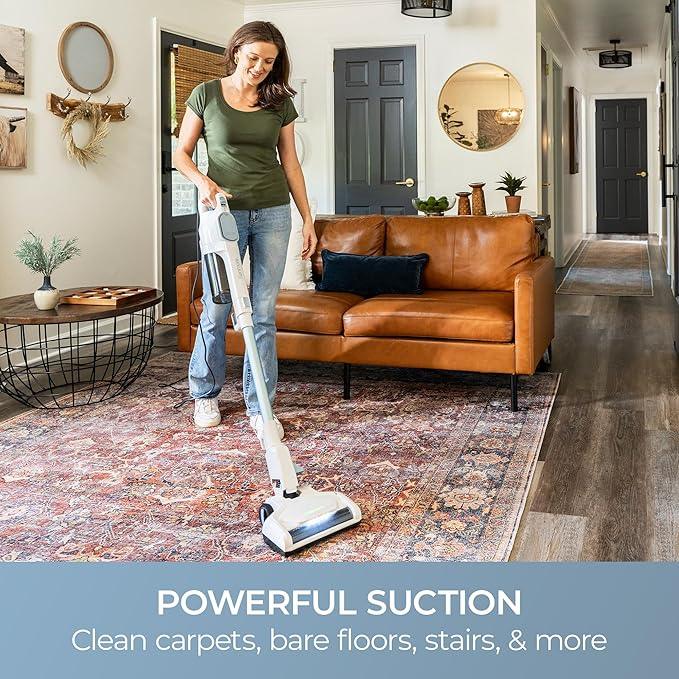 Kenmore CS2015 200 Series Corded Stick Vacuum, Detachable Hand Vac with 2-Motor Powerful Suction, Hair Eliminator Nozzle, LED Headlight & Swivel Steering for Carpets, Bare Floors and Couches - NeatNest