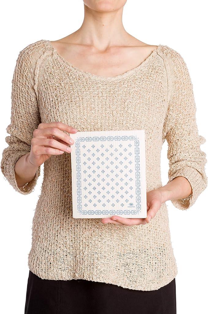 Redecker Reusable Cellulose Dishcloth, Bulk Set of 10, Eco-Friendly and Biodegradable Sponge Cleaning Cloths, Machine Washable, Durable, Absorbent, No Odor, Made in Germany - NeatNest