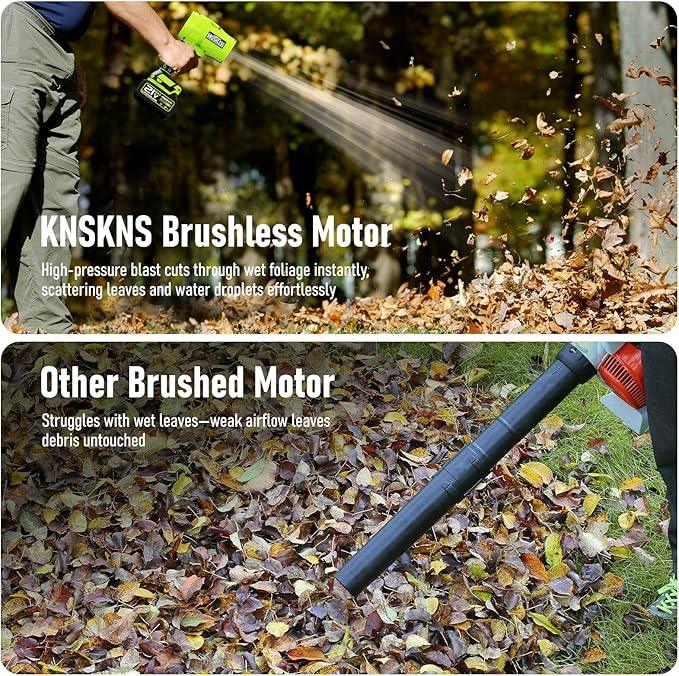 Leaf Blower Cordless with Battery and Charger,580000RPM Lightweight Mini Leaf Blower,21V Handheld Electric Blower with 2×4.0Ah Batteries & Fast Charger,Turbo Jet Blower for Lawn,Yard,Garage - NeatNest