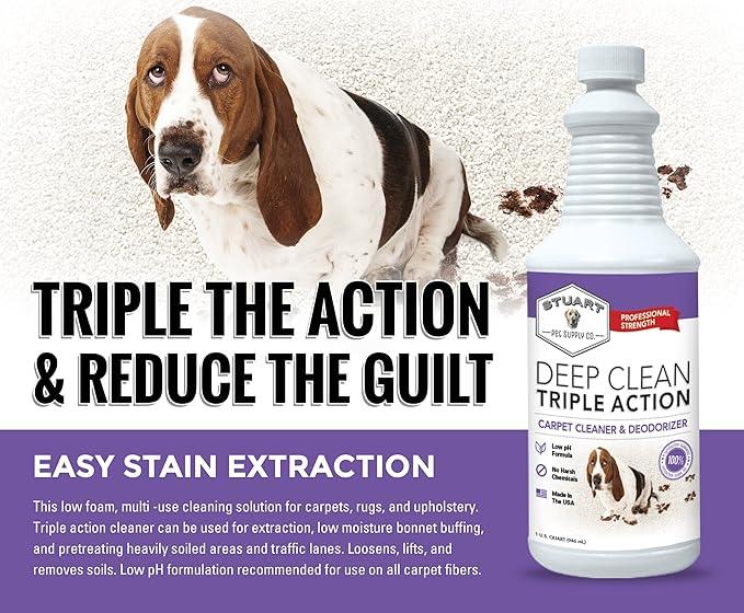Professional Strength Deep Clean (Gal.) 3X Carpet Cleaner Solution & Deodorizer, Concentrated Encapsulating Carpet Shampoo, Pet Odor & Dirty Carpet Cleaning Solution 128 fl oz. - NeatNest