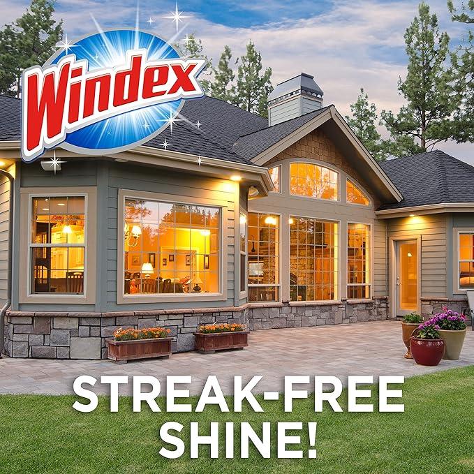 Windex Outdoor Window and Glass Cleaner for Hose Ammonia Free, Concentrated Formula for Deep Outdoor Clean, Patio Cleaner, Compatible With All Hoses, 32 Fl Oz (Pack of 2) - NeatNest
