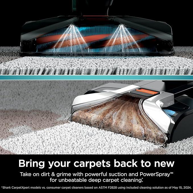 Shark CarpetXpert with StainStriker Upright Carpet, Area Rug & Upholstery Cleaner with Pet Mess Extractor Tool, Perfect for Pets, Carpet Shampooer, 3 Cleaning Tools, Cleaning Solutions, White, EX201 - NeatNest