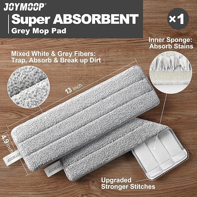JOYMOOP Hands-Free Self-Cleaning Microfiber Mop and Bucket with Wringer Set for Home, Mops for Floor Cleaning and Wall Cleaner, Hardwood, Tile, Laminate, Vinyl Floors, Smooth Walls, and Glass Windows - NeatNest