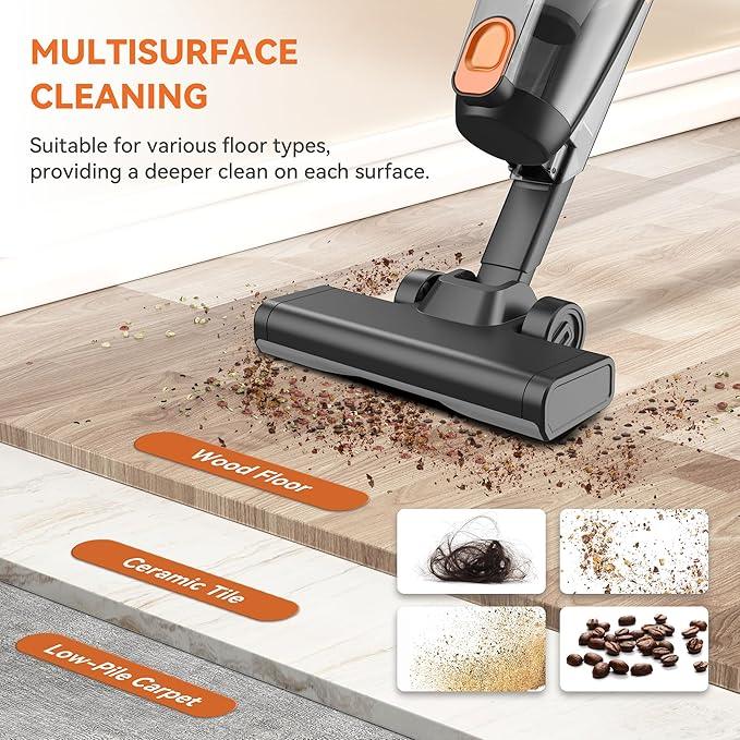 Vazone R6X Corded Stick Vacuum Cleaners for Home, 20Kpa Powerful Suction Stick Vacuum with 16Ft Cord, 2 in 1 Lightweight Handheld Vacuum Cleaner for Hardwood Floor Pet Hair - NeatNest
