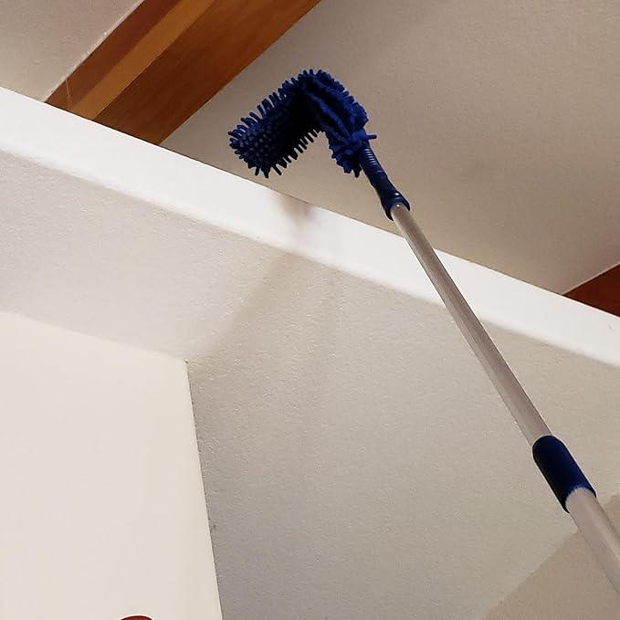 Webster Cobweb Duster and Spider Web Kit, Reach High Ceilings 18 To 20 Foot With Extension Pole and 3 Multi Use Heads - NeatNest