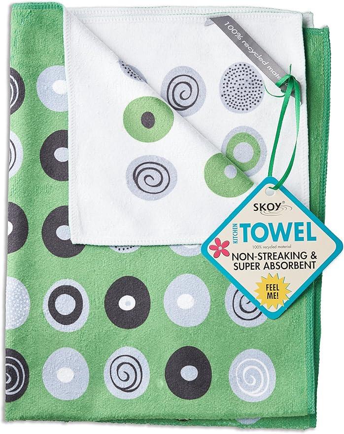 Skoy Cleaning Bundle - Cloth, Scrub, Green Towel and Sink Holder – Environmentally Friendly, Kitchen & Household Use, Plastic-Free Packaging, Great Gift Idea! - NeatNest