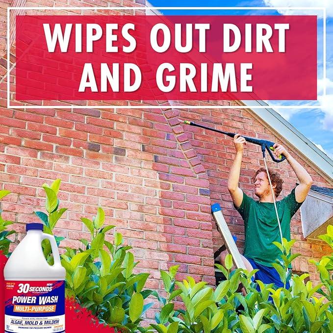30 SECONDS Pressure Washer Concentrated Cleaner – Power Cleans Stains from Algae, Mold & Mildew, Dirt, Grime – Makes up to 20 Gallons, 2 PACK - NeatNest