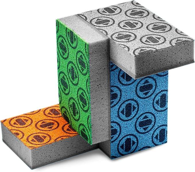Skura Style Smart 4 Pack Odor Free Non-Scratch Scrub Pads for Sink, Counters, Surfaces, Pots, Pans, Dishwashing with Color-Fade Change Indicator - NeatNest