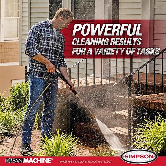 Simpson 3400 PSI Gas Pressure Washer, 2.5 GPM Residential Power Washer, Cold Water, 25' Hose, Clean Machine, 49-State Compliant (CM61083) - NeatNest