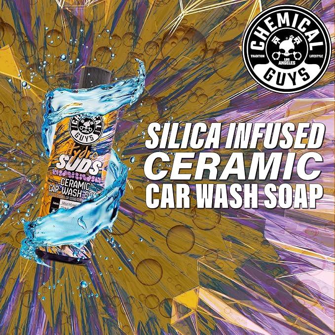Chemical Guys HydroSuds Ceramic SiO₂ Shine High Foaming Car Wash Soap - Foam Cannon Soap, Works with Foam Guns or Bucket Washes Safe for Cars, Trucks, Motorcycles, RVs, & More, Berry Scent - 64 fl oz - NeatNest