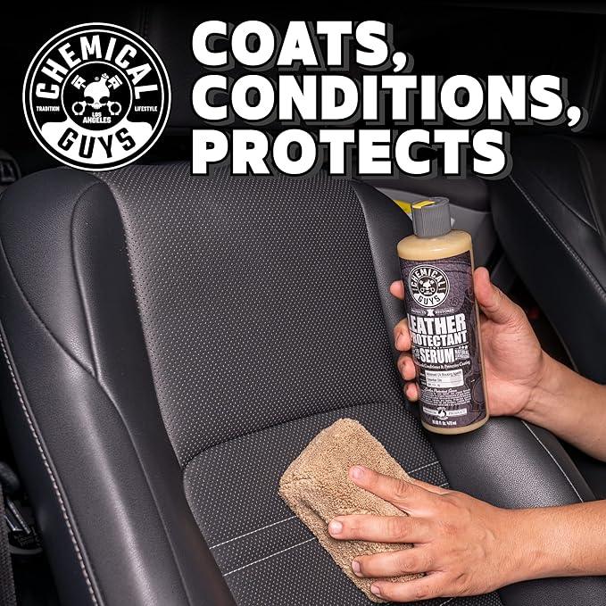 Chemical Guys Leather Cleaner & Leather Serum Kit for Car Interiors, Furniture, Apparel, Shoes, Boots, and More (Works on Natural, Synthetic, Pleather, Faux Leather and More), 16 fl oz - 2 Items - NeatNest
