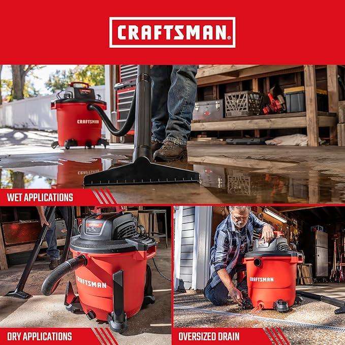 CRAFTSMAN CMXEVBE17596 20 Gallon 6.5 Peak HP Wet/Dry Vac, Heavy-Duty Shop Vacuum with Attachments and Additional General Purpose Filter - NeatNest