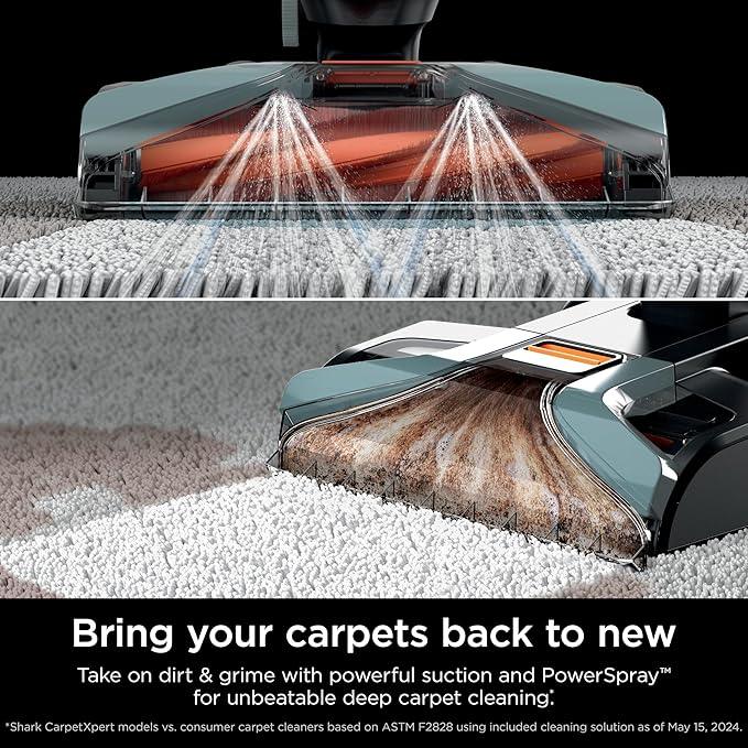 Shark CarpetXpert Upright Carpet, Area Rug & Upholstery Cleaner, Built-In Spot & Stain Remover & XL Tool, Perfect for Pets, Carpet Shampooer, 3 Cleaning Tools, Cleaning Solution, Slate Green, EX151 - NeatNest